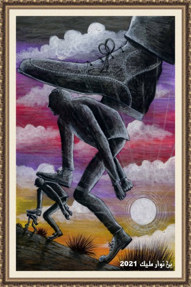 Malerei mit dem Titel "Injustice is darkne…" von Malik Bennouar, Original-Kunstwerk, Acryl