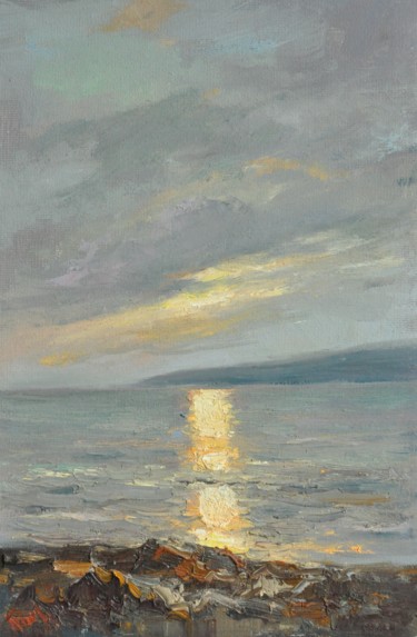 Painting titled "Вечер в Солнечной д…" by Malila Pisarenko, Original Artwork, Oil