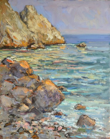 Painting titled "Вечернее солнце" by Malila Pisarenko, Original Artwork, Oil