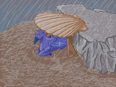 Digital Arts titled "a rainy day" by Malina G, Original Artwork, Digital Painting