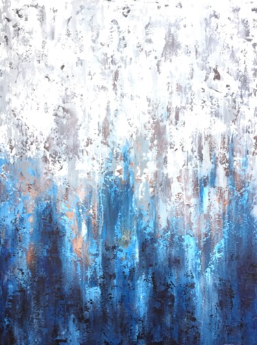 Painting titled "Blue Skies" by Malinga Kumarasinghe, Original Artwork, Acrylic Mounted on Wood Stretcher frame