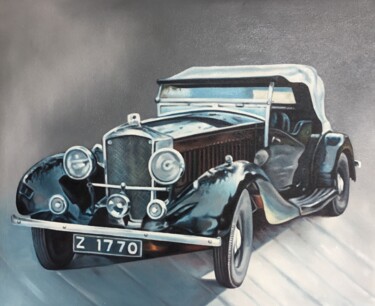 Painting titled "Vintage Grandeur" by Malinga Kumarasinghe, Original Artwork, Acrylic Mounted on Wood Stretcher frame