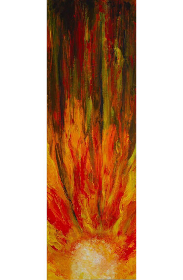 Painting titled "Ablaze" by Malinga Kumarasinghe, Original Artwork, Acrylic Mounted on Wood Stretcher frame