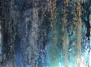 Картина под названием "Within the Waterfall" - Malinga Kumarasinghe, Подлинное произведение искусства, Акрил Установлен на Д…