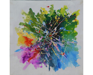 Schilderij getiteld "Atmosphere of Color" door Malinga Kumarasinghe, Origineel Kunstwerk, Acryl Gemonteerd op Frame voor hou…