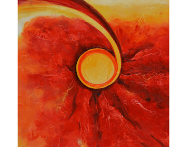 Painting titled "Sun at Dusk" by Malinga Kumarasinghe, Original Artwork, Acrylic Mounted on Wood Stretcher frame
