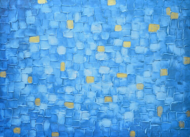 Painting titled "Starry Night" by Malinga Kumarasinghe, Original Artwork, Acrylic Mounted on Wood Stretcher frame