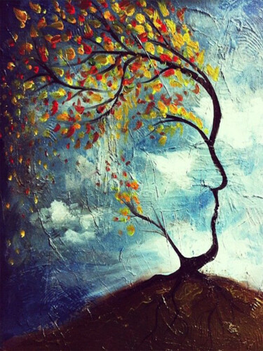 Картина под названием "Face of the Wind" - Malinga Kumarasinghe, Подлинное произведение искусства, Акрил Установлен на Дерев…