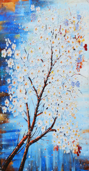 Malerei mit dem Titel "Together We Bloom" von Malinga Kumarasinghe, Original-Kunstwerk, Acryl Auf Keilrahmen aus Holz montie…