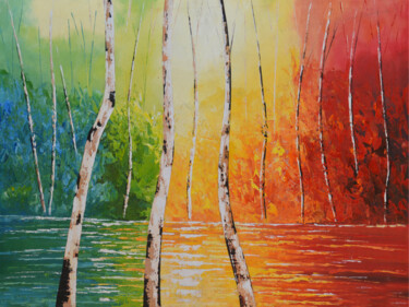 Painting titled "Colors of the Rainb…" by Malinga Kumarasinghe, Original Artwork, Acrylic Mounted on Wood Stretcher frame
