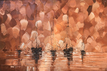 Ζωγραφική με τίτλο "Pastel Sunsets by t…" από Malinga Kumarasinghe, Αυθεντικά έργα τέχνης, Ακρυλικό Τοποθετήθηκε στο Ξύλινο…