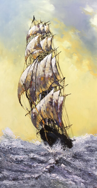 Peinture intitulée "Set sail in to the…" par Malinga Kumarasinghe, Œuvre d'art originale, Acrylique Monté sur Châssis en bois