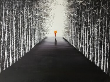 Картина под названием "The Introvert" - Malinga Kumarasinghe, Подлинное произведение искусства, Акрил Установлен на Деревянн…