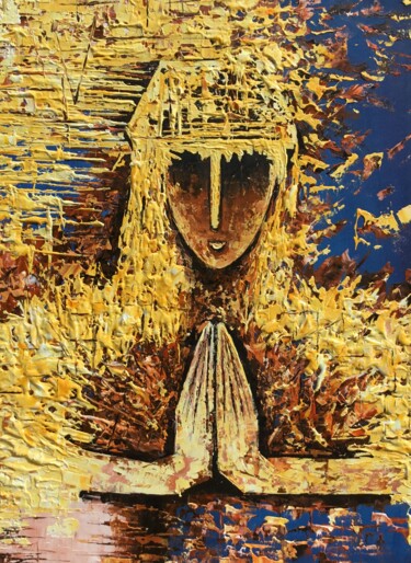 Malerei mit dem Titel "The Coronation of C…" von Malinga Kumarasinghe, Original-Kunstwerk, Acryl Auf Keilrahmen aus Holz mon…