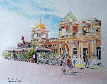 Painting titled "Caffè Margherita Vi…" by Malinka, Original Artwork, Watercolor