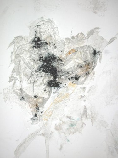 Malerei mit dem Titel "Femme noire et blan…" von Malinka, Original-Kunstwerk, Pigmente Auf Keilrahmen aus Holz montiert