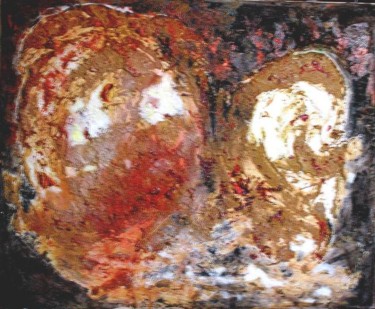 Painting titled "Couple" by Malinka, Original Artwork, Oil