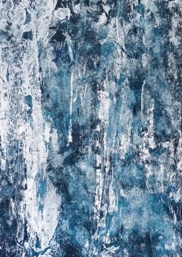 Painting titled "Blue ice. Winter 20…" by Sofia Malinkina, Original Artwork, Acrylic