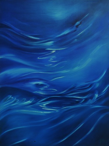 Peinture intitulée "La vague" par Patricia Malka, Œuvre d'art originale, Huile