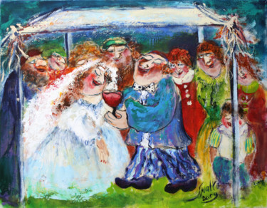 Painting titled "wedding-canopy" by Malka Tsentsiper, Original Artwork, Acrylic