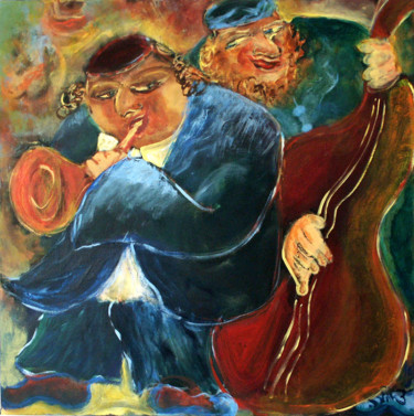 Painting titled "kleizmers" by Malka Tsentsiper, Original Artwork, Acrylic