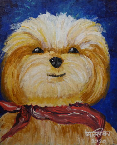 Malerei mit dem Titel "Super dog" von Mallika Seth, Original-Kunstwerk, Acryl