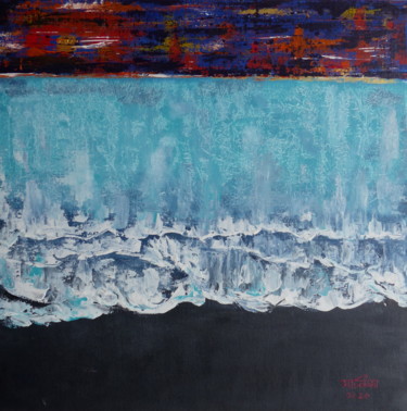 Painting titled "The Water - Landsca…" by Mallika Seth, Original Artwork, Acrylic