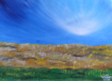 Schilderij getiteld "Fields" door Mallika Seth, Origineel Kunstwerk, Acryl