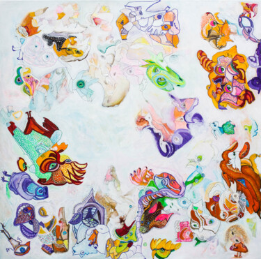 Peinture intitulée "All My Fears" par Mally Elbaz (Mally Elbaz Almandine), Œuvre d'art originale, Acrylique