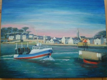 Painting titled "retour de pêche" by Jean Chuberre, Original Artwork