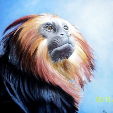 Pintura intitulada "Mico leão da cara p…" por Malou Pombo, Obras de arte originais