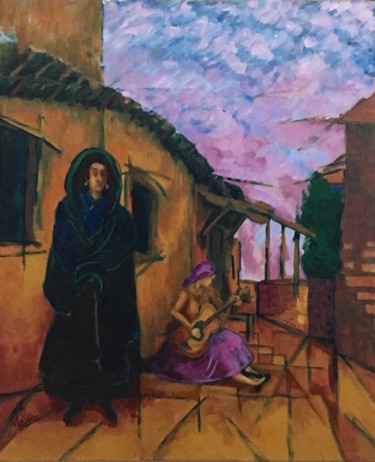 Painting titled "O Pranto e a Alegri…" by Malu Ribeiro, Original Artwork, Acrylic
