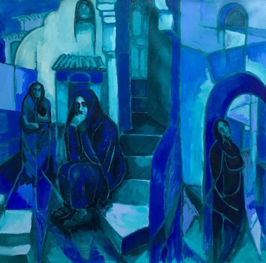 Painting titled "Women of Nazaré/ Mu…" by Malu Ribeiro, Original Artwork, Acrylic