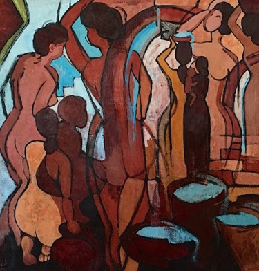 Painting titled "TERRA ET AQUA" by Malu Ribeiro, Original Artwork, Acrylic
