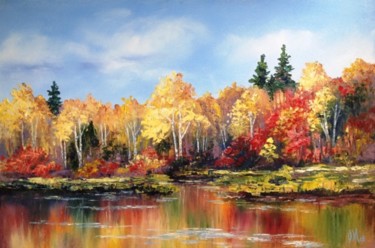 Painting titled "Golden Autumn.jpg" by Olga, Original Artwork, Oil