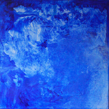 Painting titled "Blue&Blue" by Malwina Kwiatkowska, Original Artwork, Acrylic Mounted on Wood Stretcher frame