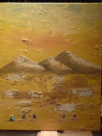Painting titled "Dunes et sable" by Malya, Original Artwork