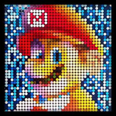 Картина под названием ""Super Mario Dots"" - Mamà Dots Roma, Подлинное произведение искусства, Масло