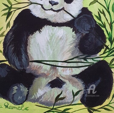 Peinture intitulée "panda" par Maman Aigle, Œuvre d'art originale, Acrylique