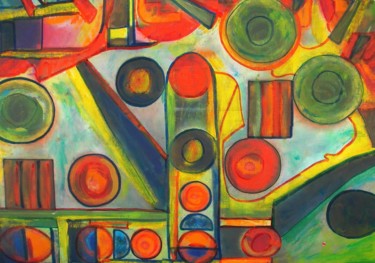 Pintura intitulada "Traffic lights - am…" por Amamede, Obras de arte originais, Óleo