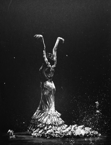 Peinture intitulée "Baile Flamenco de B…" par Mamé Ríos, Œuvre d'art originale, Acrylique