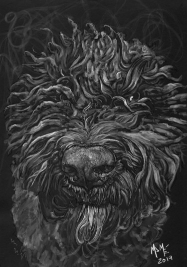 Pintura titulada "Finidi the dog" por Mamé Ríos, Obra de arte original, Acrílico