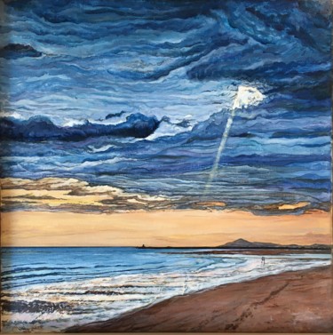 Pintura titulada "Olga’s Beach Ayamon…" por Mamé Ríos, Obra de arte original, Acrílico