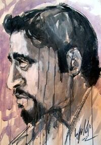 Peinture intitulée "autoportrait" par El Mamoune Alaoui Jamali, Œuvre d'art originale