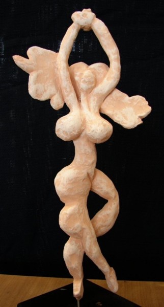 Sculpture intitulée "HYMNE à la JOIE" par France Lemaitre, Œuvre d'art originale, Terre cuite