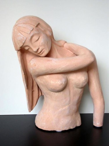 Скульптура под названием "TENDRESSE" - France Lemaitre, Подлинное произведение искусства, Терракота