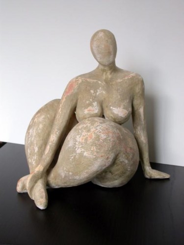 Sculpture intitulée "CONFORTABLE" par France Lemaitre, Œuvre d'art originale, Terre cuite