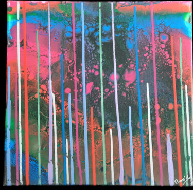 Painting titled "Colore le monde" by Mams'L, Original Artwork, Acrylic Mounted on Wood Stretcher frame
