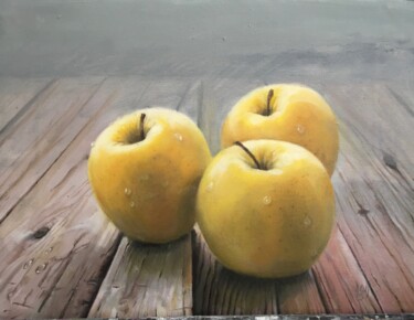 Pintura intitulada "Manzanas" por Mams, Obras de arte originais, Óleo