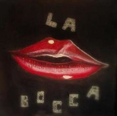 Malerei mit dem Titel "La Bocca" von Mamu, Original-Kunstwerk, Öl
